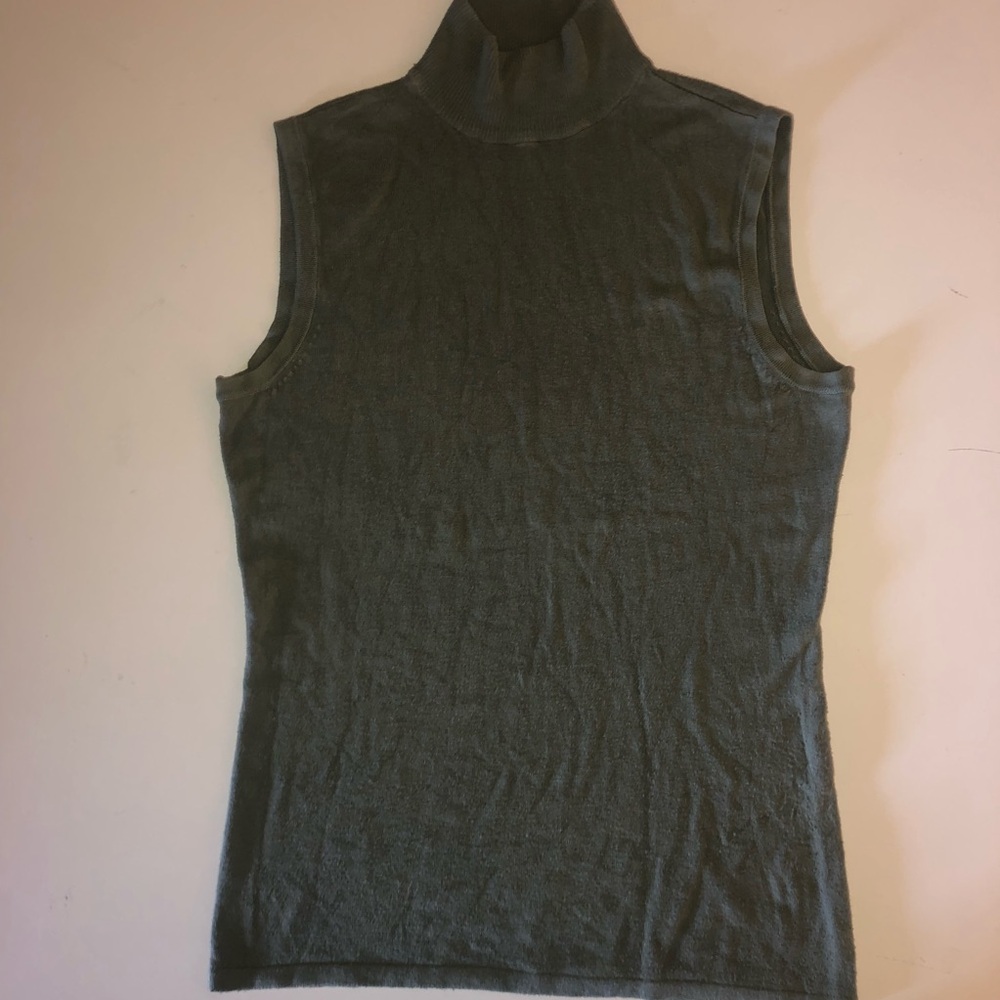 ORLY Turtleneck Sweater Vest Womens Size Small Green Color